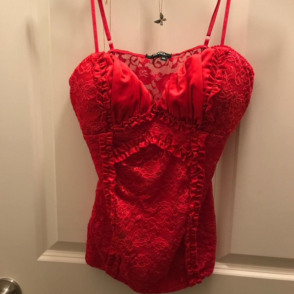 Xoxo Red Lacey Top ❤️